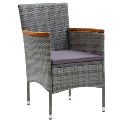 Ensemble de salle à manger pour jardin 5 pcs Gris polyrotin 564640564640