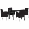 Ensemble de salle à manger pour jardin 5 pcs Noir polyrotin 564641564641