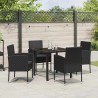 Ensemble de salle à manger pour jardin 5 pcs Noir polyrotin 564641564641