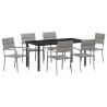 Ensemble de salle à manger pour jardin 7 pcs Gris polyrotin 564642564642
