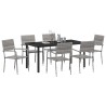 Ensemble de salle à manger pour jardin 7 pcs Gris polyrotin 564642564642