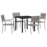 Ensemble de salle à manger pour jardin 5 pcs Gris polyrotin 564656564656