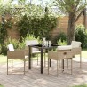 Ensemble de salle à manger pour jardin 5 pcs Beige polyrotin 564762564762