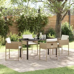 Ensemble de salle à manger pour jardin 5 pcs Beige polyrotin 564763564763