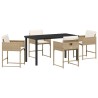 Ensemble de salle à manger pour jardin 5 pcs Beige polyrotin 564763564763