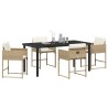 Ensemble de salle à manger pour jardin 5 pcs Beige polyrotin 564764564764