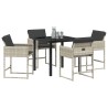 Ensemble de salle à manger pour jardin 5 pcs Gris clair 564765564765