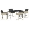 Ensemble de salle à manger pour jardin 5 pcs Gris clair 564766564766