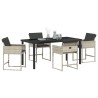 Ensemble de salle à manger pour jardin 5 pcs Gris clair 564767564767