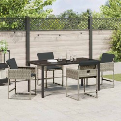 Ensemble de salle à manger pour jardin 5 pcs Gris clair 564767564767