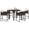Ensemble de salle à manger pour jardin 5 pcs Marron polyrotin 564785564785