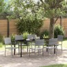 Ensemble de salle à manger pour jardin 7 pcs Gris polyrotin 564786564786