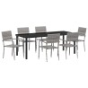 Ensemble de salle à manger pour jardin 7 pcs Gris polyrotin 564786564786