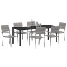 Ensemble de salle à manger pour jardin 7 pcs Gris polyrotin 564786564786