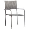 Ensemble de salle à manger pour jardin 7 pcs Gris polyrotin 564786564786