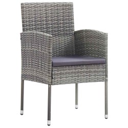 Ensemble de salle à manger pour jardin 3 pcs Gris polyrotin 564787564787