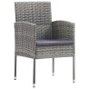 Ensemble de salle à manger pour jardin 3 pcs Gris polyrotin 564787564787