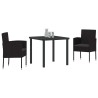 Ensemble de salle à manger pour jardin 3 pcs Noir polyrotin 564788564788