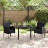 Ensemble de salle à manger pour jardin 3 pcs Noir polyrotin 564788564788