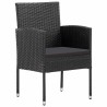 Ensemble de salle à manger pour jardin 3 pcs Noir polyrotin 564788564788