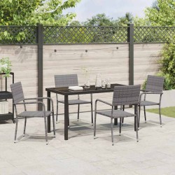 Ensemble de salle à manger pour jardin 5 pcs Gris polyrotin 564791564791