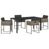 Ensemble de salle à manger pour jardin 5 pcs Gris polyrotin 564792564792