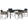 Ensemble de salle à manger pour jardin 5 pcs Gris polyrotin 564793564793