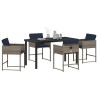 Ensemble de salle à manger pour jardin 5 pcs Gris polyrotin 564793564793