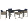 Ensemble de salle à manger pour jardin 5 pcs Gris polyrotin 564794564794