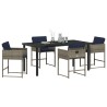 Ensemble de salle à manger pour jardin 5 pcs Gris polyrotin 564794564794