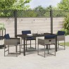 Ensemble de salle à manger pour jardin 5 pcs Gris polyrotin 564794564794