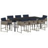 Ensemble de salle à manger pour jardin 9 pcs Gris polyrotin 564795564795
