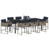 Ensemble de salle à manger pour jardin 9 pcs Gris polyrotin 564795564795