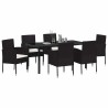 Ensemble de salle à manger pour jardin 7 pcs Noir polyrotin 564798564798
