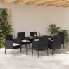 Ensemble de salle à manger pour jardin 7 pcs Noir polyrotin 564798564798