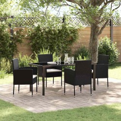 Ensemble de salle à manger pour jardin 5 pcs Noir polyrotin 564800564800