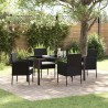 Ensemble de salle à manger pour jardin 5 pcs Noir polyrotin 564800564800