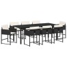 Ensemble de salle à manger pour jardin 9 pcs Noir polyrotin 564802564802
