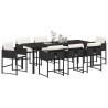 Ensemble de salle à manger pour jardin 9 pcs Noir polyrotin 564802564802
