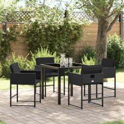 Ensemble de salle à manger pour jardin 5 pcs Noir polyrotin 564803564803