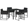 Ensemble de salle à manger pour jardin 5 pcs Noir polyrotin 564803564803