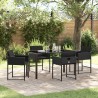 Ensemble de salle à manger pour jardin 5 pcs Noir polyrotin 564805564805