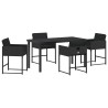 Ensemble de salle à manger pour jardin 5 pcs Noir polyrotin 564805564805
