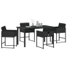 Ensemble de salle à manger pour jardin 5 pcs Noir polyrotin 564805564805