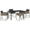 Ensemble de salle à manger pour jardin 5 pcs Gris polyrotin 564807564807