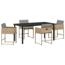 Ensemble de salle à manger pour jardin 5 pcs Beige polyrotin 564809564809