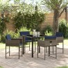 Ensemble de salle à manger pour jardin 5 pcs Gris polyrotin 564810564810