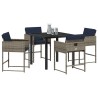 Ensemble de salle à manger pour jardin 5 pcs Gris polyrotin 564810564810
