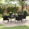 Ensemble de salle à manger pour jardin 5 pcs Noir polyrotin 564812564812