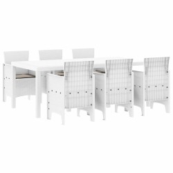 Ensemble de salle à manger pour jardin 7 pcs Blanc 564873564873